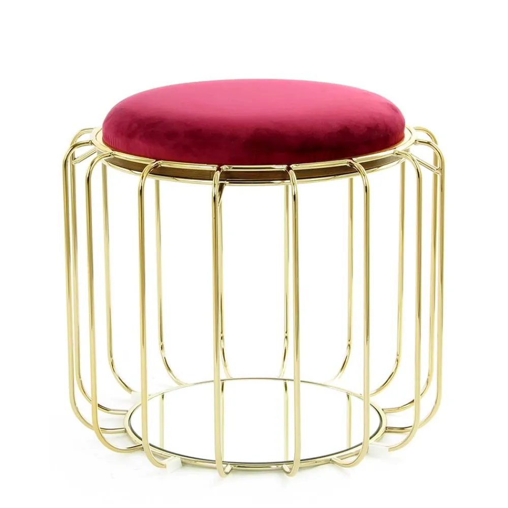 Wohnen Hocker<Formschöner Hocker Tisch in Rot Samt - Loyadica