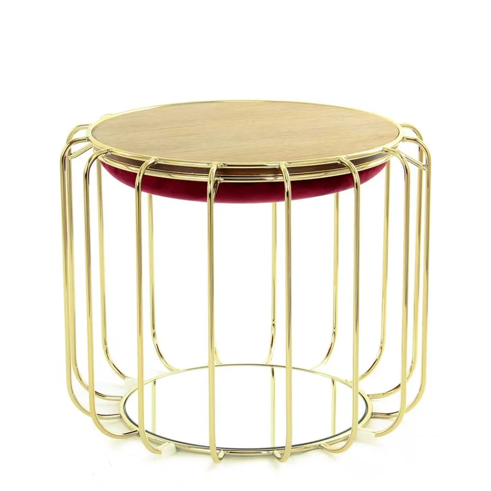 Wohnen Hocker<Formschöner Hocker Tisch in Rot Samt - Loyadica