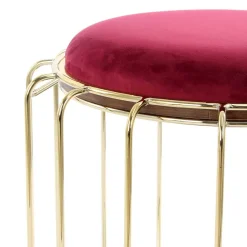 Wohnen Hocker<Formschöner Hocker Tisch in Rot Samt - Loyadica