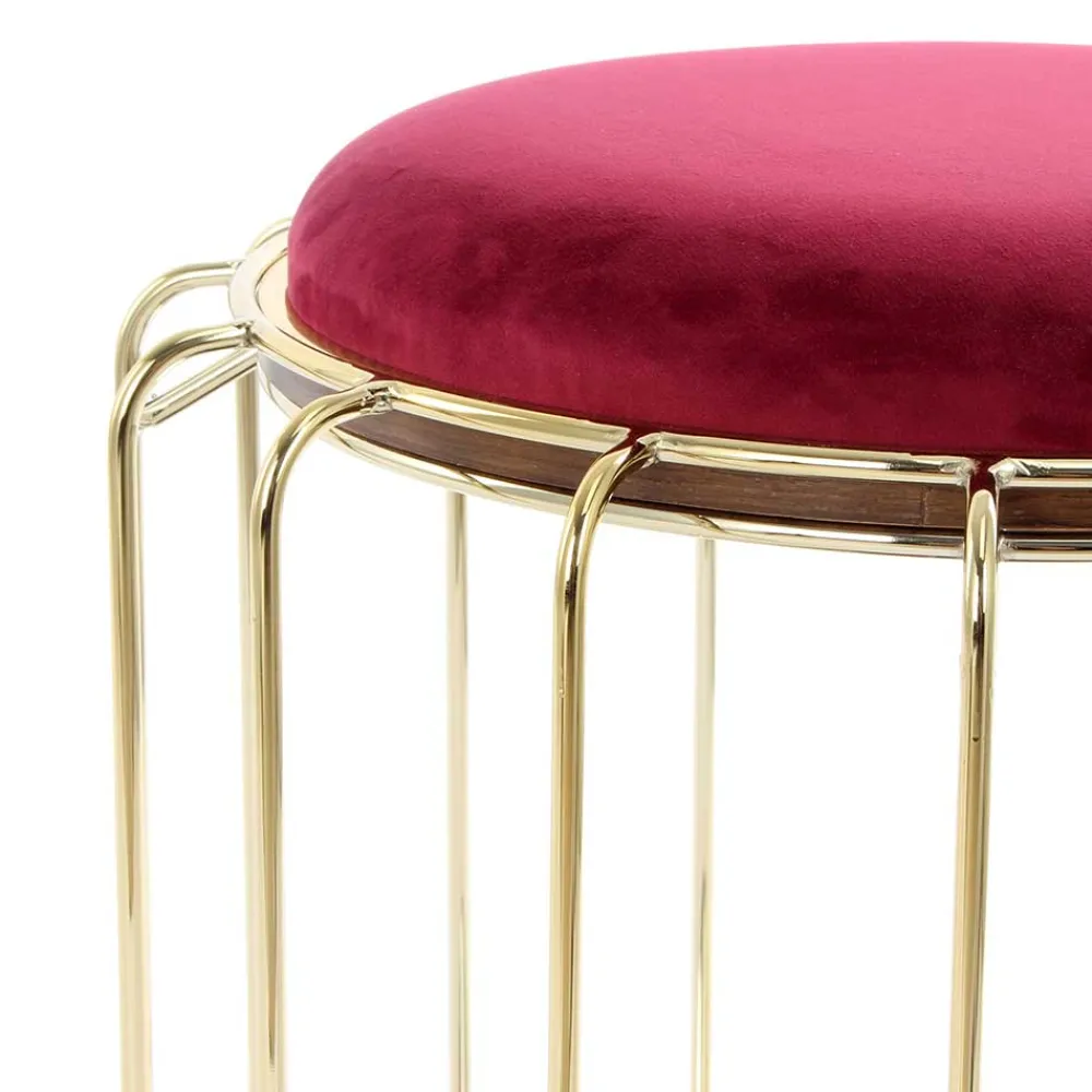 Wohnen Hocker<Formschöner Hocker Tisch in Rot Samt - Loyadica