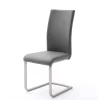 Wohnen Sessel|Stühle<Freischwinger in Kunstleder Grau Ramia mit Edelstahl (4er Set)