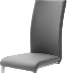 Wohnen Sessel|Stühle<Freischwinger in Kunstleder Grau Ramia mit Edelstahl (4er Set)