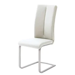 Wohnen Sessel|Stühle<Freischwinger mit aufgesetzten Kissen in Weiß Briston Kunstleder (4er Set)