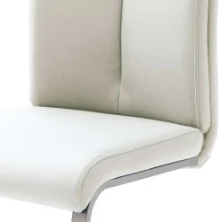 Wohnen Sessel|Stühle<Freischwinger mit aufgesetzten Kissen in Weiß Briston Kunstleder (4er Set)