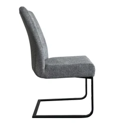 Wohnen Sessel<Freischwinger Polsterstühle in Dunkelgrau - Zinova (2er Set)