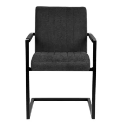 Wohnen Sessel|Stühle<Freischwinger Sessel in Anthrazit & Schwarz - Tressur (2er Set)