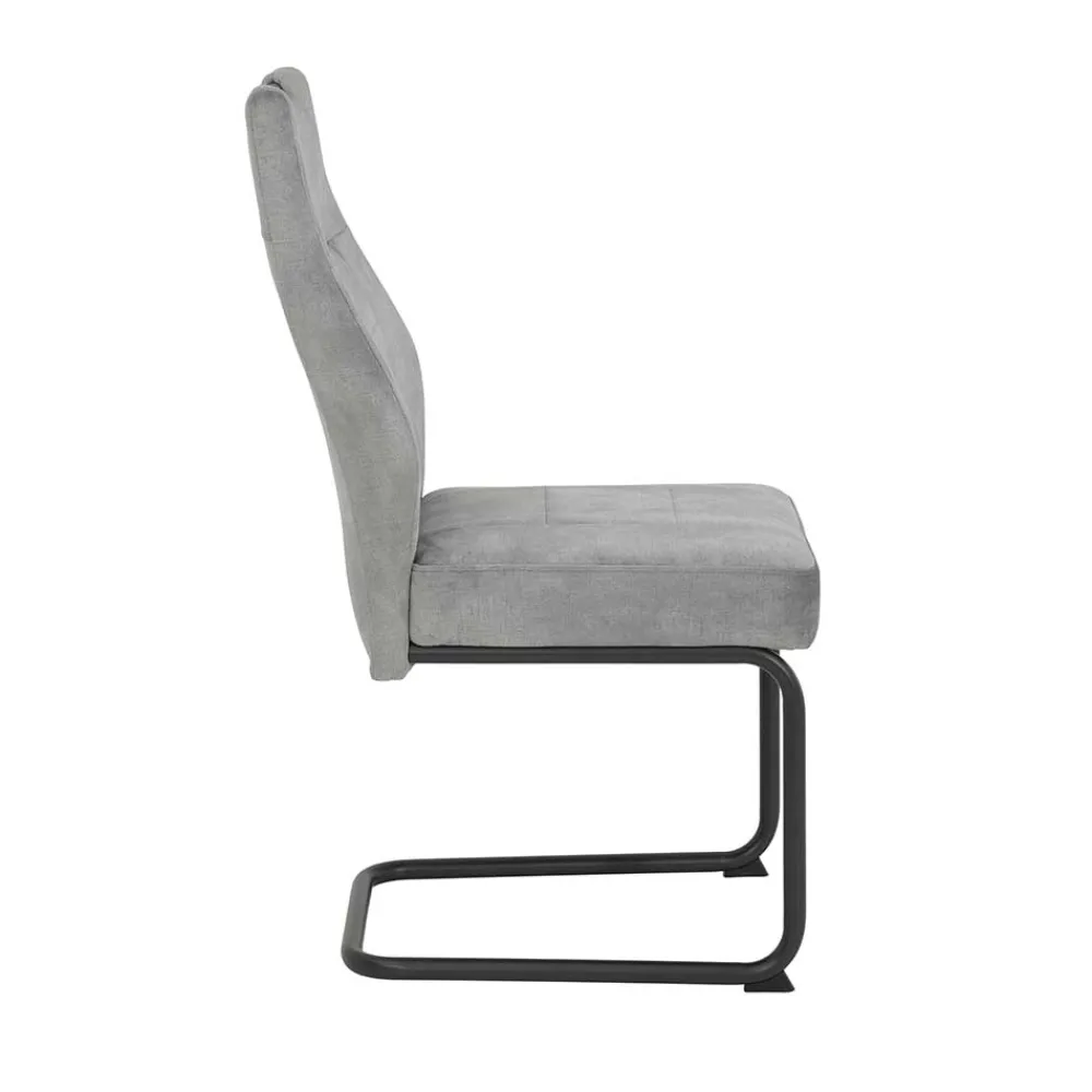 Wohnen Sessel|Stühle<Freischwinger Stuhl in Silbergrau - Riakust (2er Set)