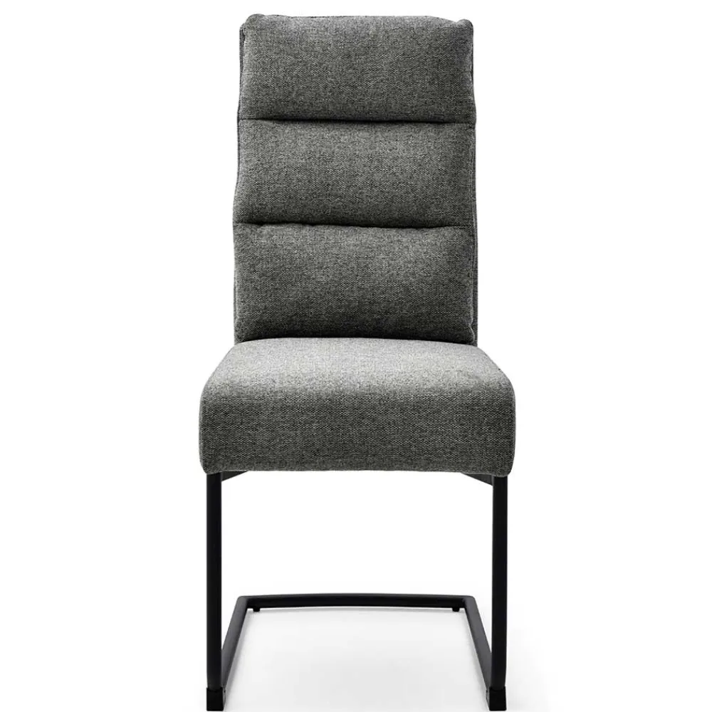 Wohnen Sessel|Stühle<Freischwingerstühle in Grau Strukturstoff - Pizaras (2er Set)