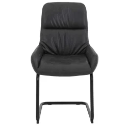 Wohnen Sessel|Stühle<Freischwingerstuhl in Anthrazit Microfaser - Settas (Set)