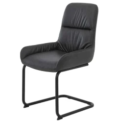 Wohnen Sessel|Stühle<Freischwingerstuhl in Anthrazit Microfaser - Settas (Set)