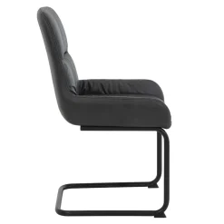 Wohnen Sessel|Stühle<Freischwingerstuhl in Anthrazit Microfaser - Settas (Set)