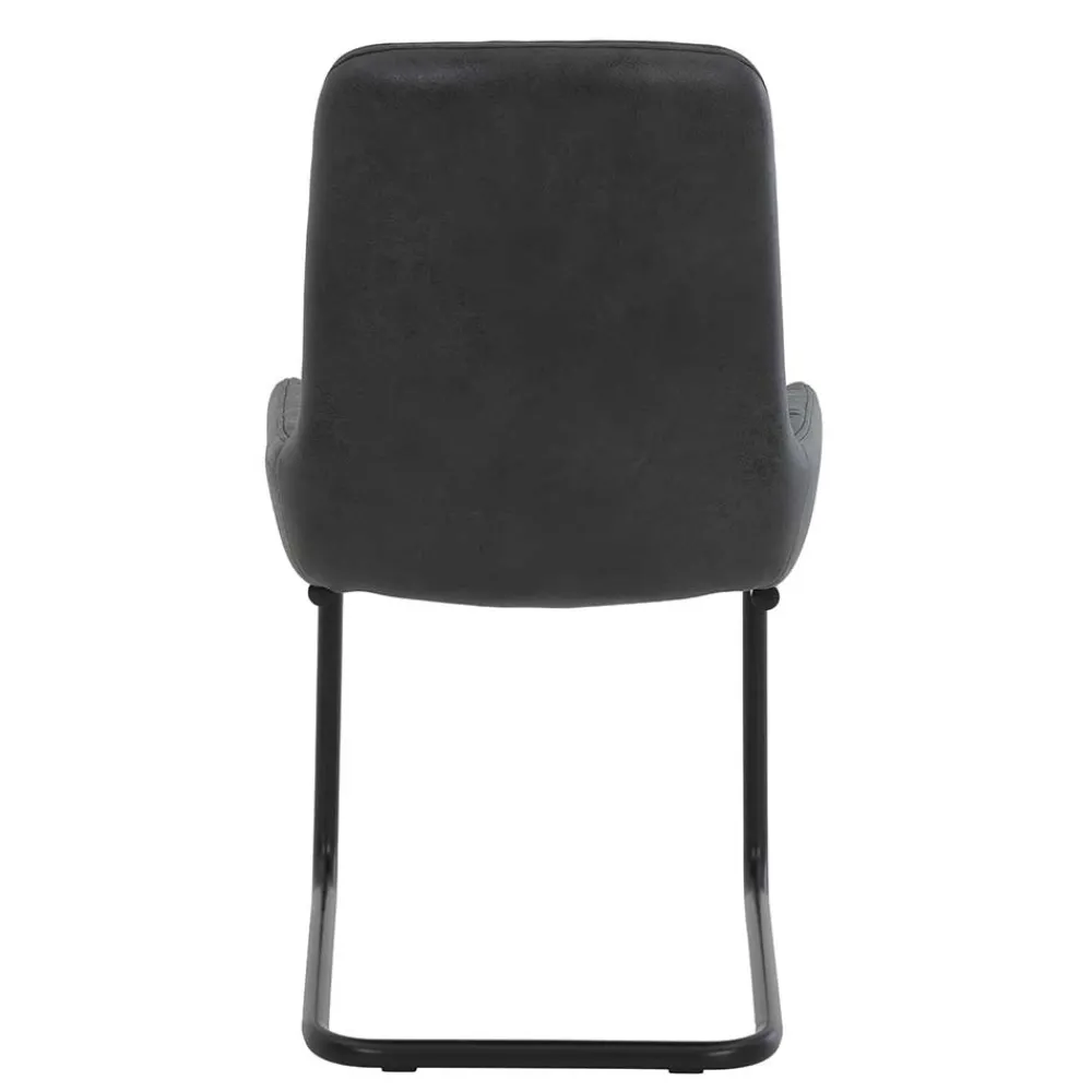 Wohnen Sessel|Stühle<Freischwingerstuhl in Anthrazit Microfaser - Settas (Set)