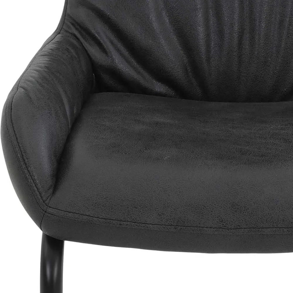 Wohnen Sessel|Stühle<Freischwingerstuhl in Anthrazit Microfaser - Settas (Set)