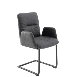 Wohnen Sessel|Stühle<Freischwinger-Tischsessel in Anthrazit - Jamesson (2er Set)