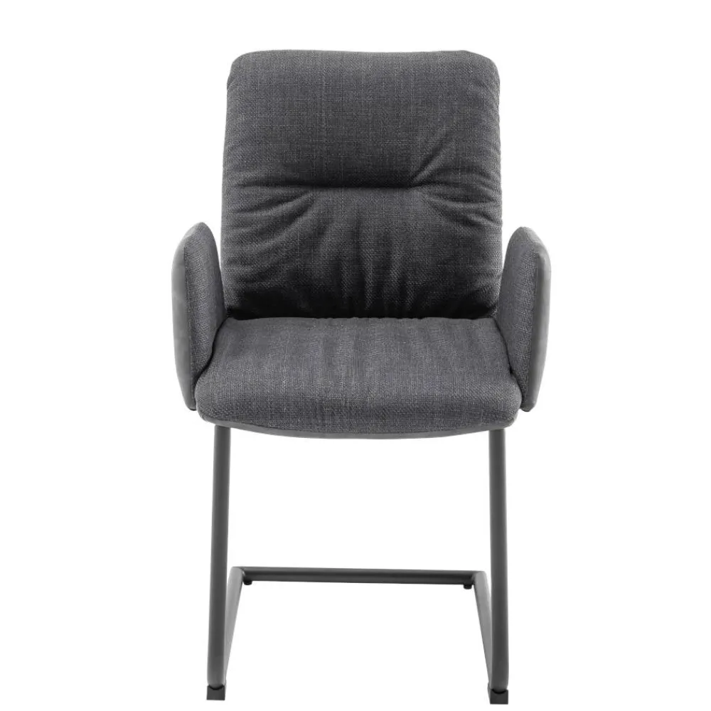 Wohnen Sessel|Stühle<Freischwinger-Tischsessel in Anthrazit - Jamesson (2er Set)