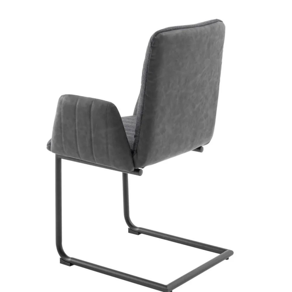 Wohnen Sessel|Stühle<Freischwinger-Tischsessel in Anthrazit - Jamesson (2er Set)