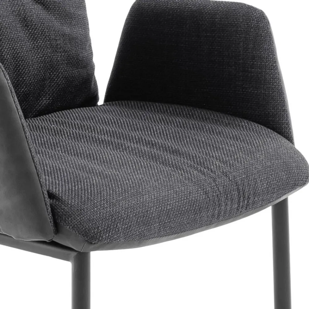 Wohnen Sessel|Stühle<Freischwinger-Tischsessel in Anthrazit - Jamesson (2er Set)