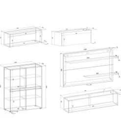 Wohnen Wohnwände<Funktionelle Wohnwand Möbel - Ahilav (fünfteilig)