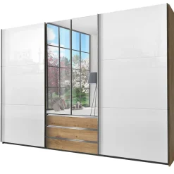 Wohnen Kleiderschränke<Funktioneller Kleiderschrank mit Dreh- & Schiebetüren - Stufania