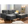 Wohnen Sofas<Funktionelles Ecksofa in Dunkelgrau - Kalastania (zweiteilig)