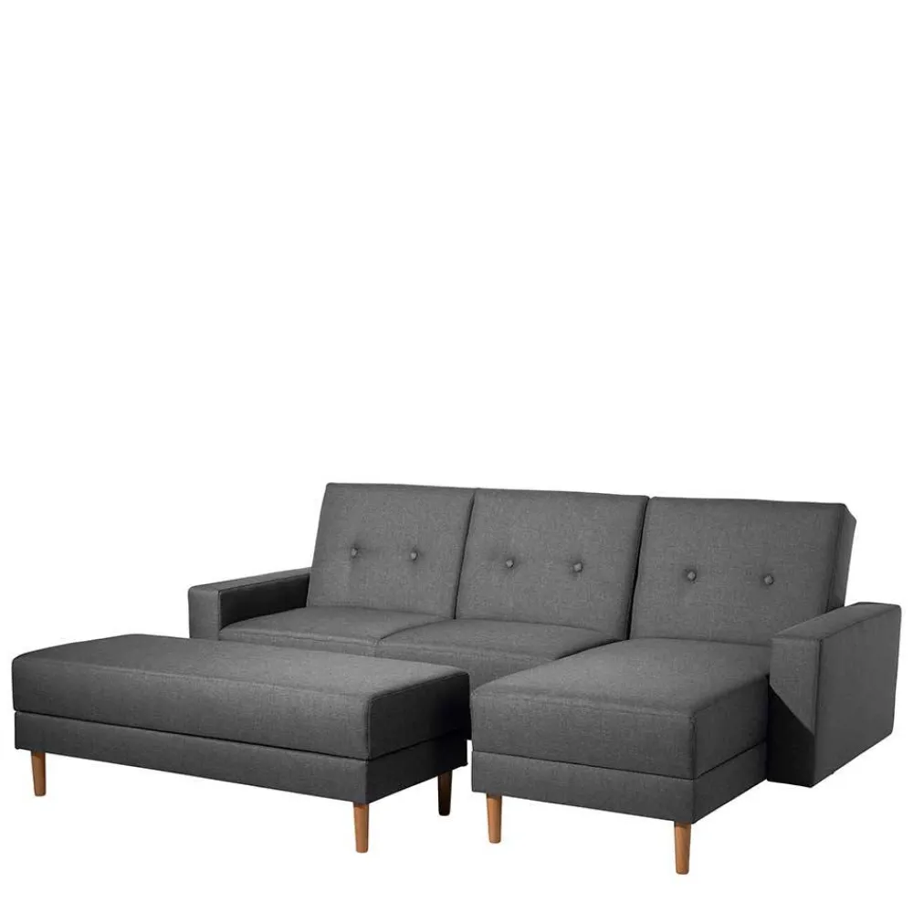 Wohnen Sofas<Funktionelles Ecksofa in Dunkelgrau - Kalastania (zweiteilig)