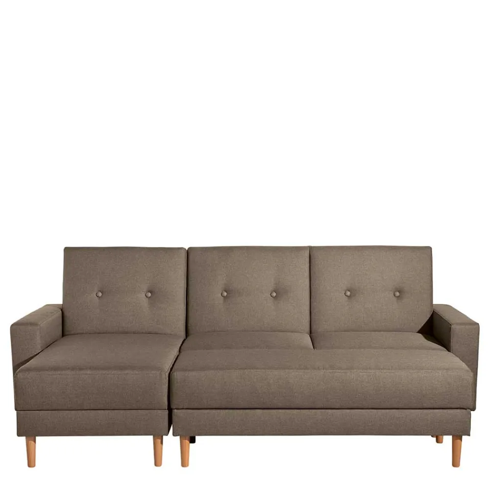 Wohnen Sofas<Funktionsecke in Beigegrau mit Erle - Dwight (zweiteilig)