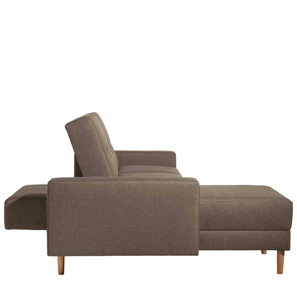 Wohnen Sofas<Funktionsecke in Beigegrau mit Erle - Dwight (zweiteilig)
