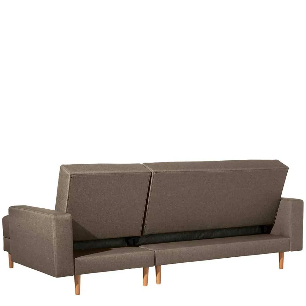 Wohnen Sofas<Funktionsecke in Beigegrau mit Erle - Dwight (zweiteilig)