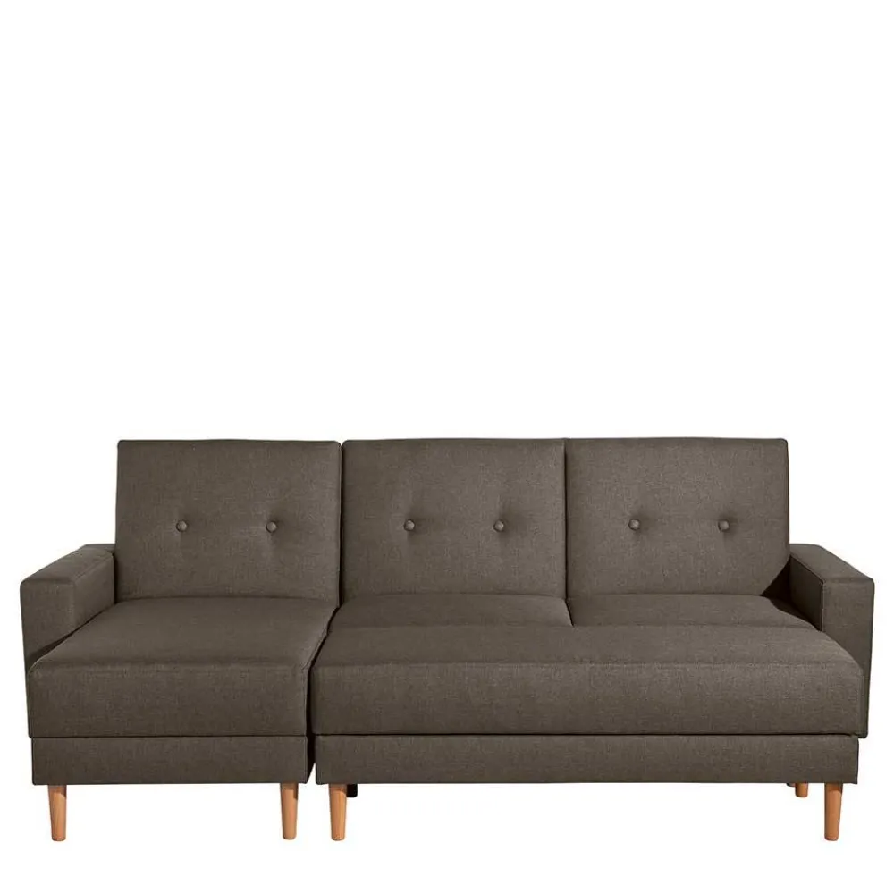 Wohnen Betten|Sofas<Funktionsecksofa in Braun mit Erle - Iljona (zweiteilig)