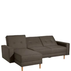 Wohnen Betten|Sofas<Funktionsecksofa in Braun mit Erle - Iljona (zweiteilig)