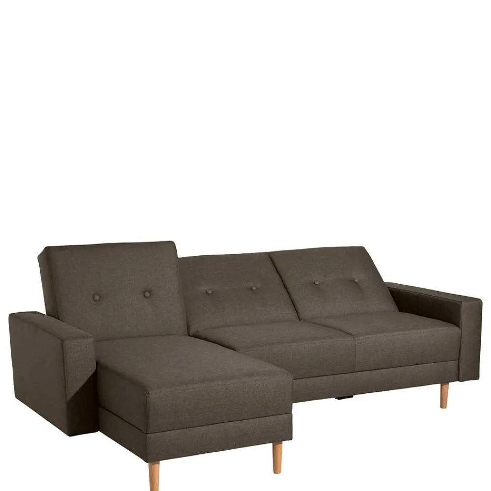 Wohnen Betten|Sofas<Funktionsecksofa in Braun mit Erle - Iljona (zweiteilig)