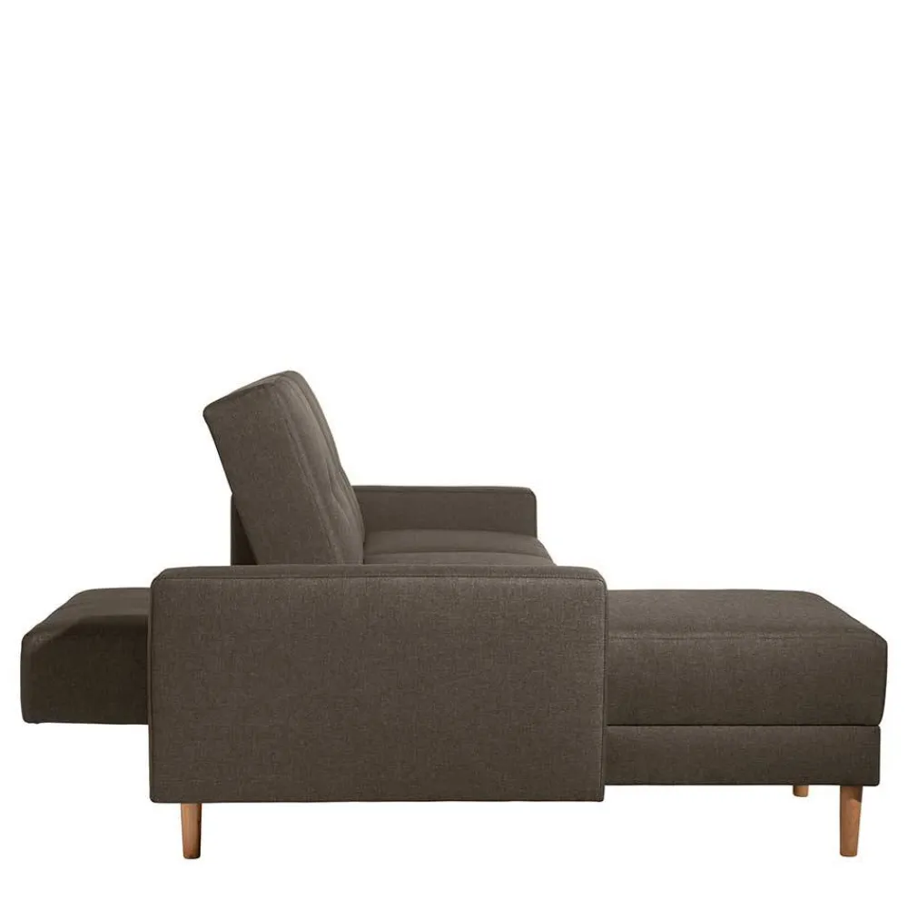 Wohnen Betten|Sofas<Funktionsecksofa in Braun mit Erle - Iljona (zweiteilig)