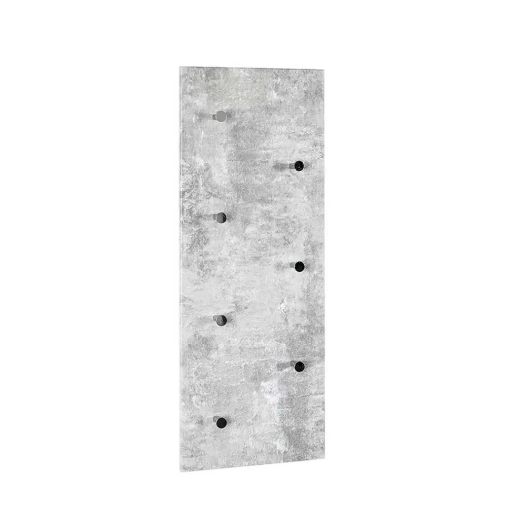 Wohnen Garderoben<Garderobe in Beton Optik Vessina mit 7 Knopf Haken