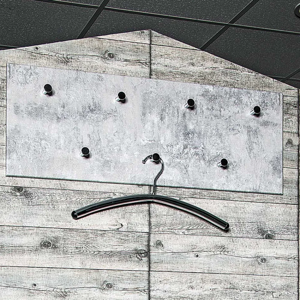 Wohnen Garderoben<Garderobe in Beton Optik Vessina mit 7 Knopf Haken