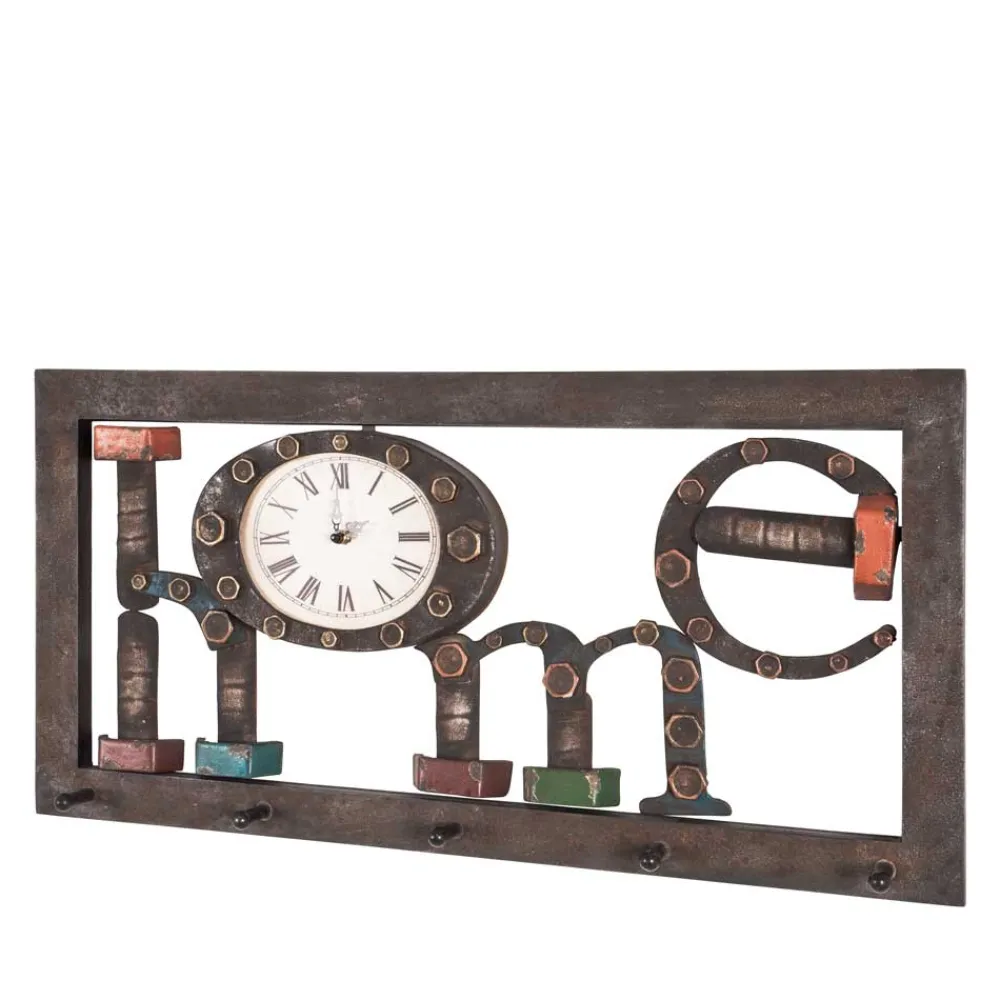 Wohnen Garderoben<Garderobe Litium mit Uhr und Haken