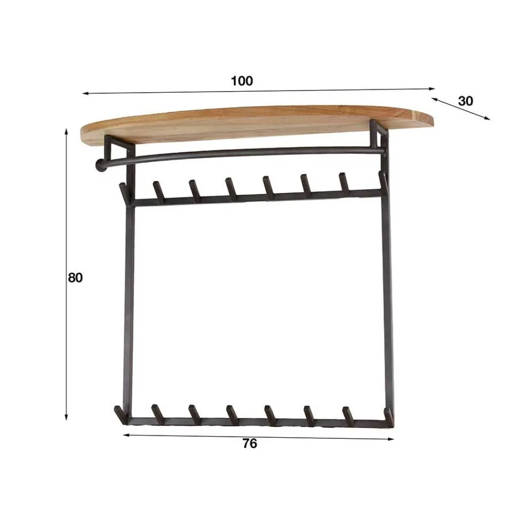Wohnen Garderoben<Garderobe mit 16 Haken und Stange - Drucana