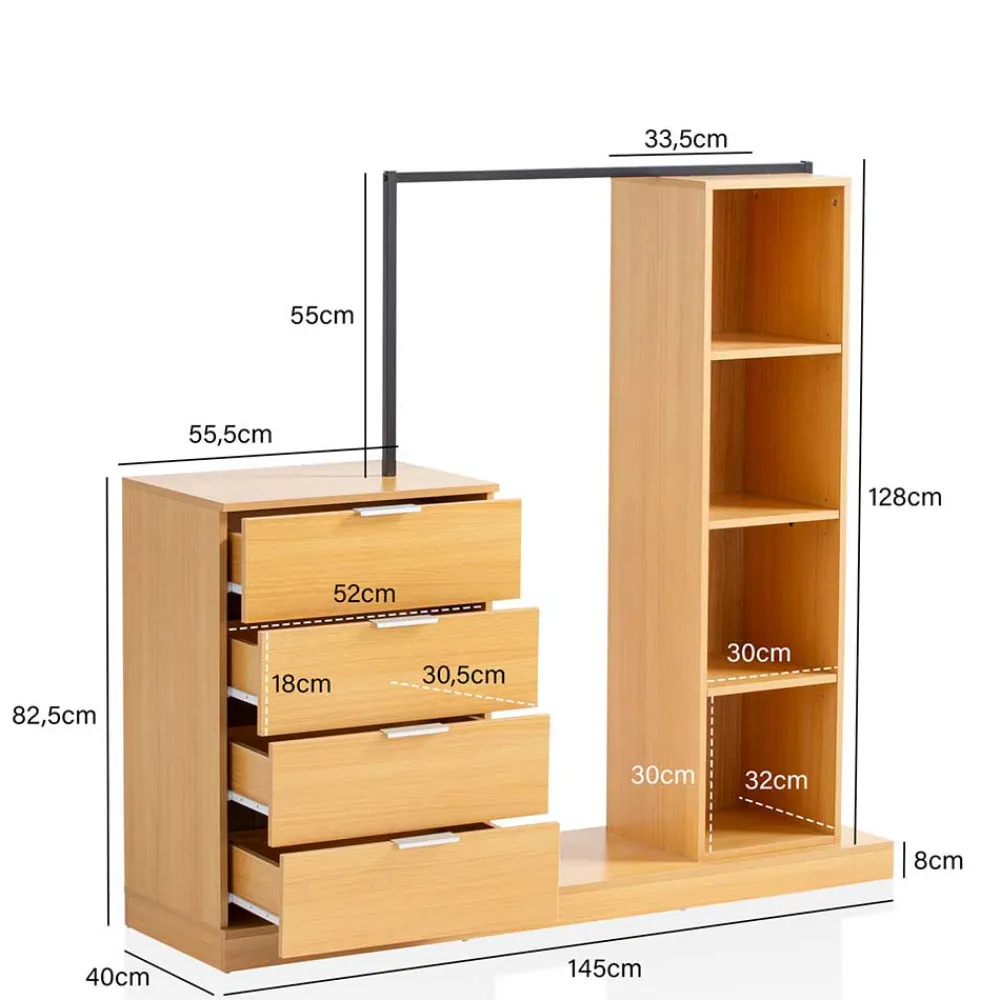 Wohnen Garderoben<Garderobe mit Schubladen und Fächern - Jannick