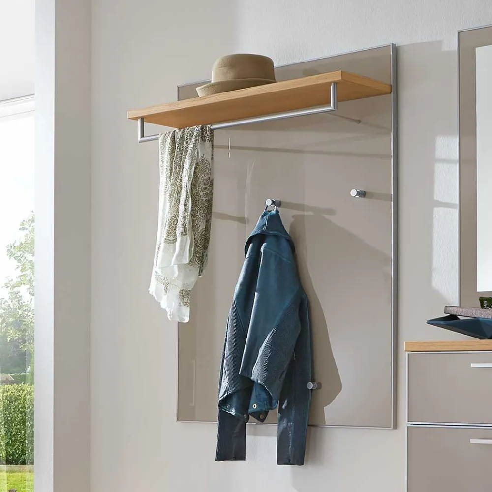 Wohnen Garderoben<Garderobenmöbel Set Diecca in Taupe Glas beschichtet (fünfteilig)