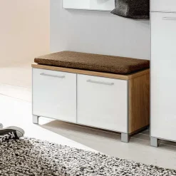 Wohnen Garderoben<Garderobenmöbel Set Wynoca in Weiß Glas beschichtet (fünfteilig)