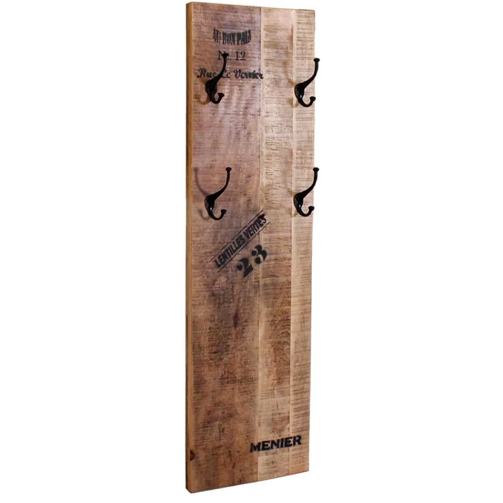 Wohnen Garderoben<Garderobenpaneel im Factory Style aus Holz - Indri