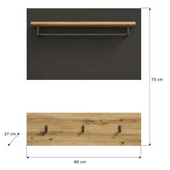 Wohnen Garderoben<Garderobenpaneel und Hakenleiste Set - Norja (zweiteilig)