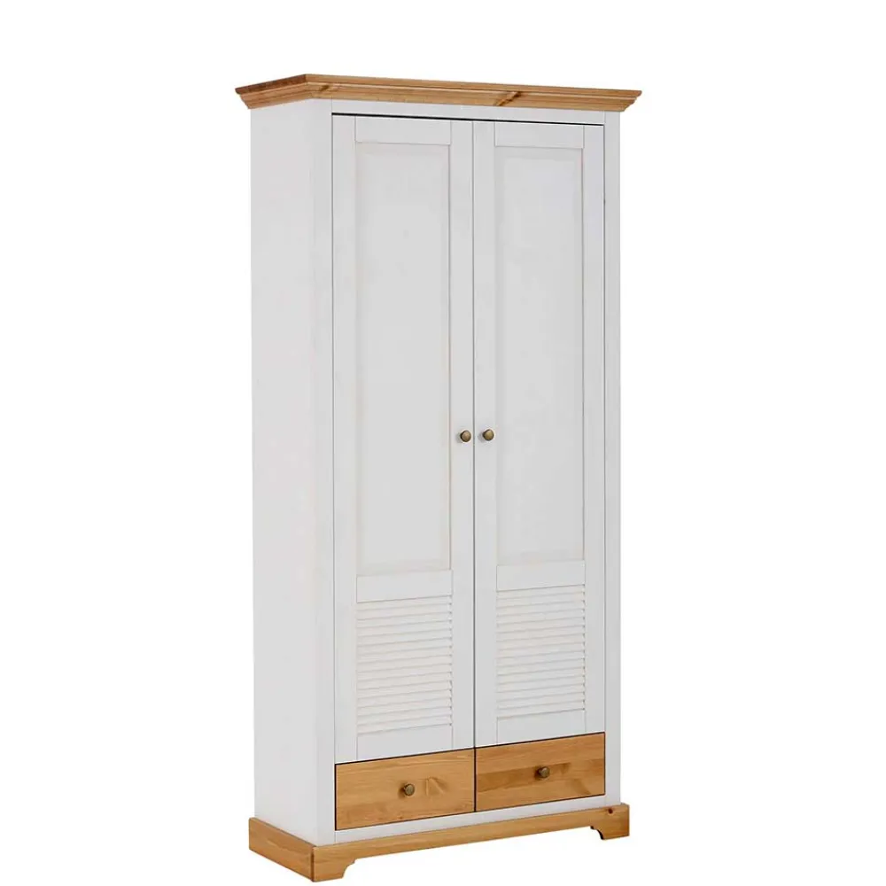 Wohnen Schränke<Garderobenschrank im Landhausstil zweifarbig - Axdonira