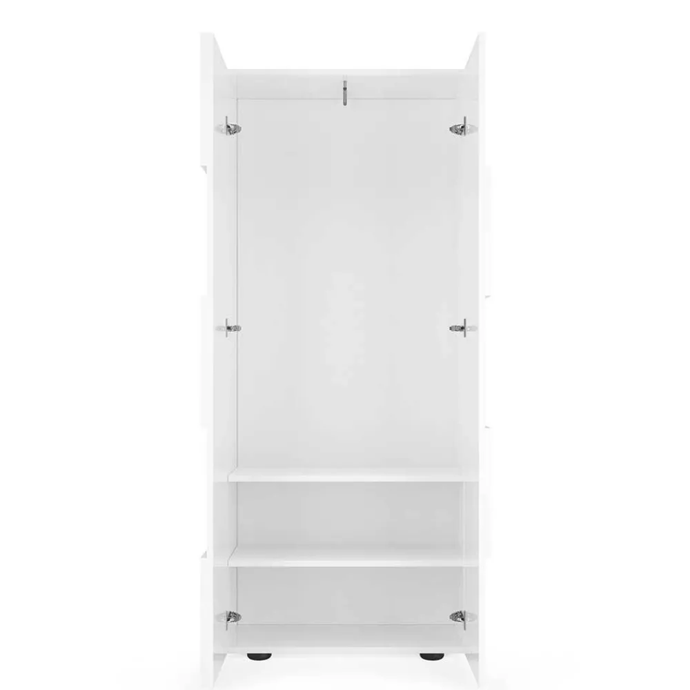 Wohnen Schränke<Garderobenschrank in Weiß hochglänzend - Castalla