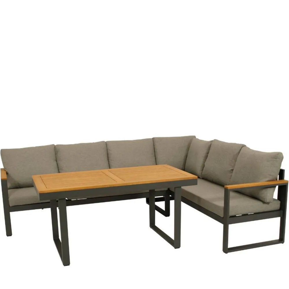Wohnen Sitzgruppe<Garten Ecksofa und Tisch Set - Asmatio (zweiteilig)