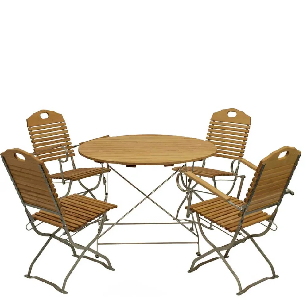 Wohnen Sitzgruppe<Garten Essgruppe klappbar - Anglivia (fünfteilig)