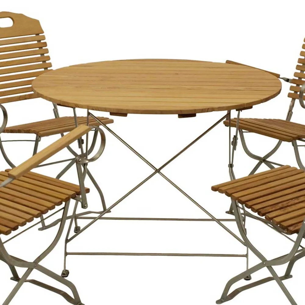 Wohnen Sitzgruppe<Garten Essgruppe klappbar - Anglivia (fünfteilig)