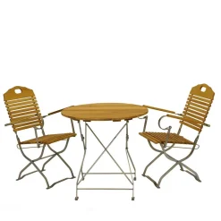 Wohnen Sitzgruppe<Garten Klapptisch & 2 Klappstühle - National (dreiteilig)