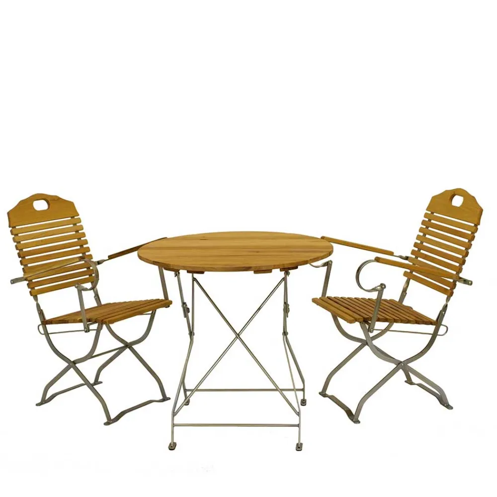 Wohnen Sitzgruppe<Garten Klapptisch & 2 Klappstühle - National (dreiteilig)