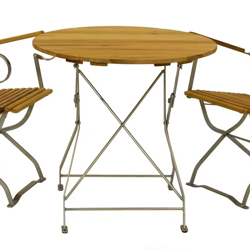 Wohnen Sitzgruppe<Garten Klapptisch & 2 Klappstühle - National (dreiteilig)