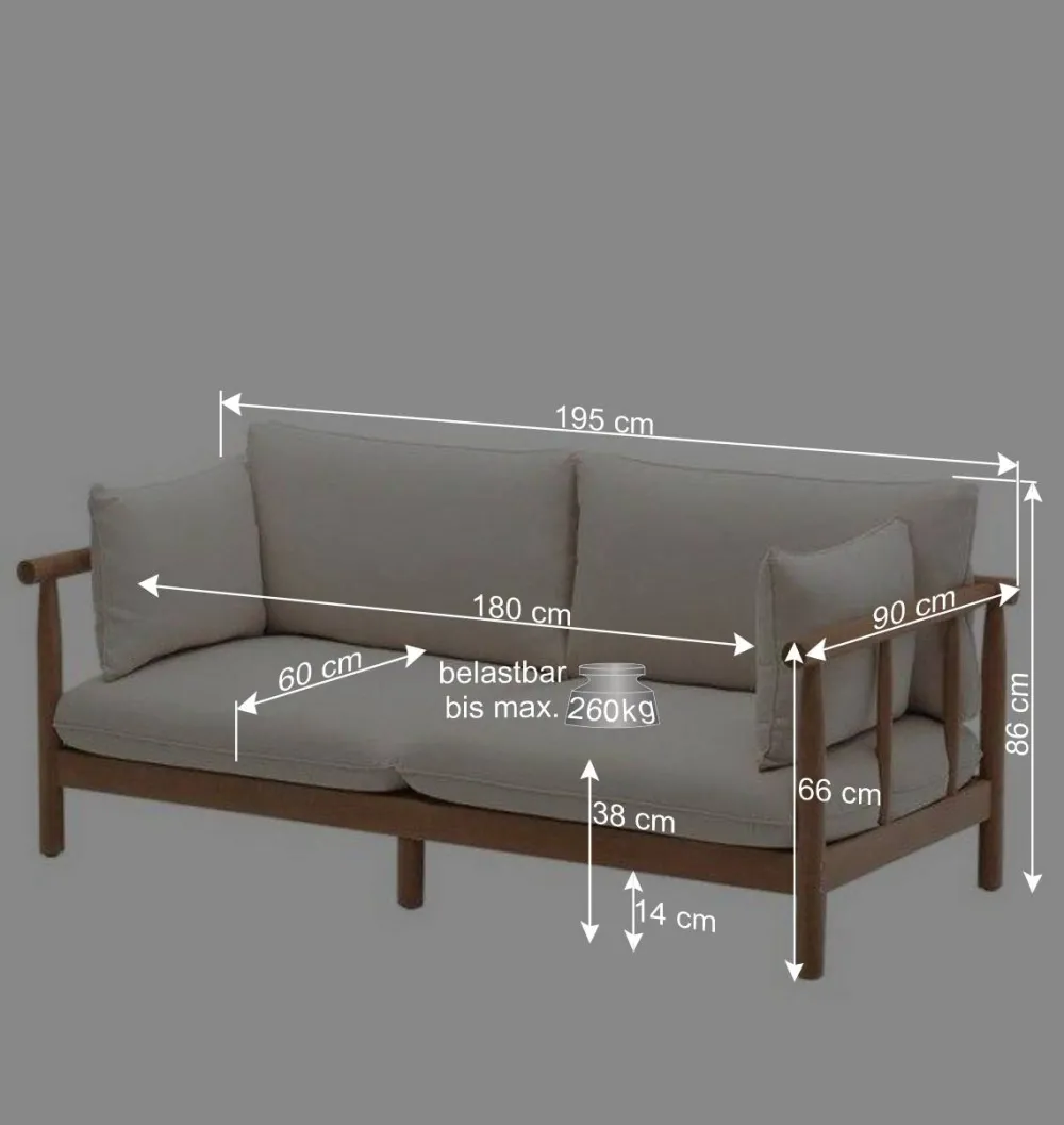 Wohnen Sitzgruppe<Garten Lounge Sitzgruppe Set - Perconia (vierteilig)